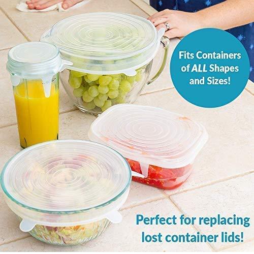 Silicon Lids - Reusable Silicone Stretch Lids For Food Cover ( Set of 6 )